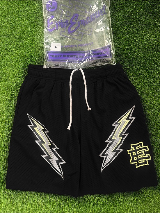 Eric Emanuel Other - Eric Emanuel Black Mesh Shorts with Yellow Lightning